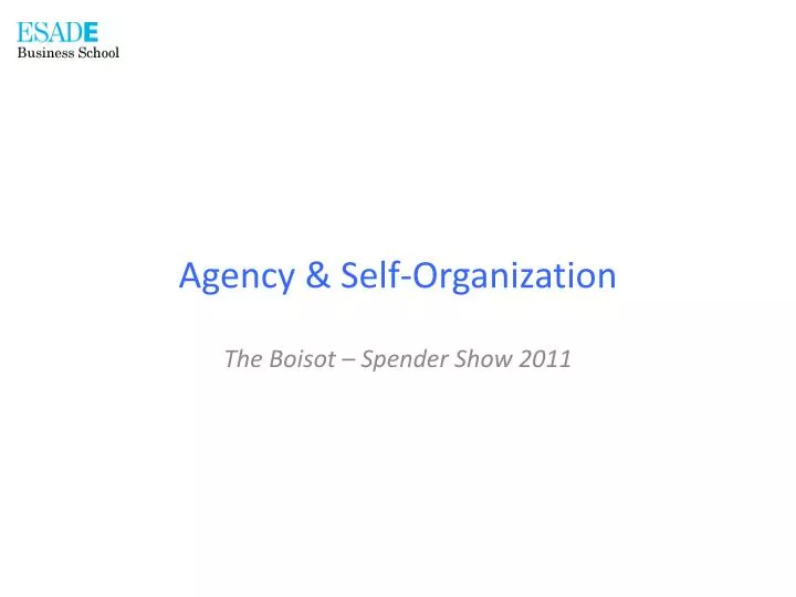 agency self organization