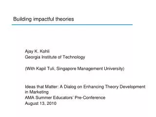 Building impactful theories