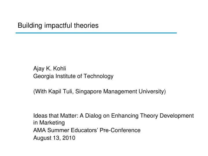 building impactful theories