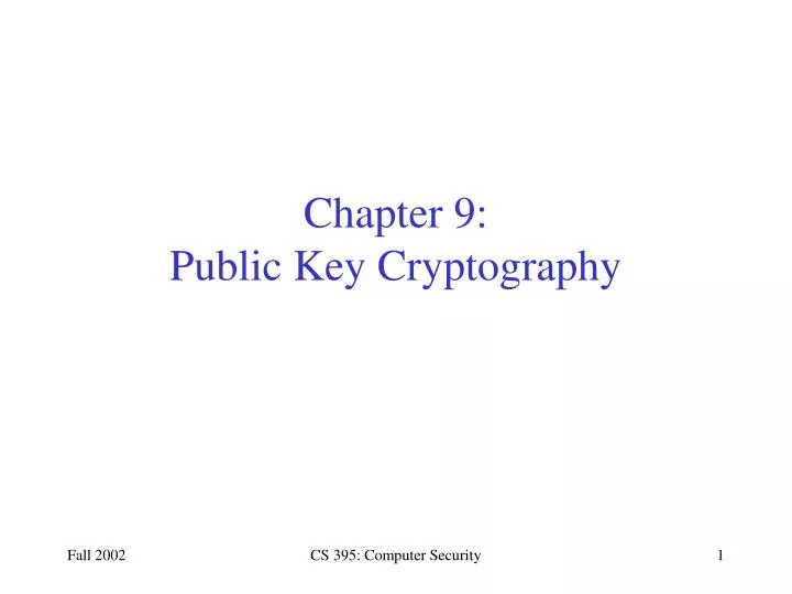 chapter 9 public key cryptography