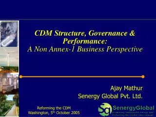 CDM Structure, Governance &amp; Performance: A Non Annex-1 Business Perspective