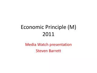 Economic Principle (M) 2011