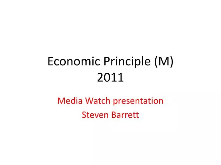 economic principle m 2011