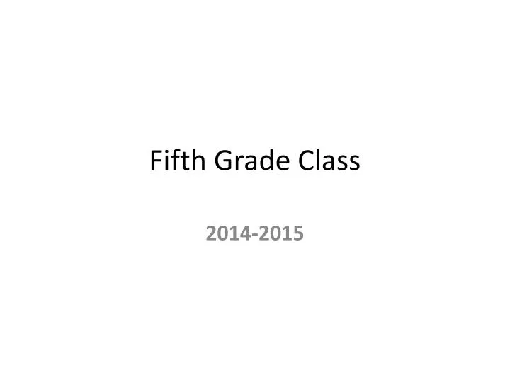 fifth grade class