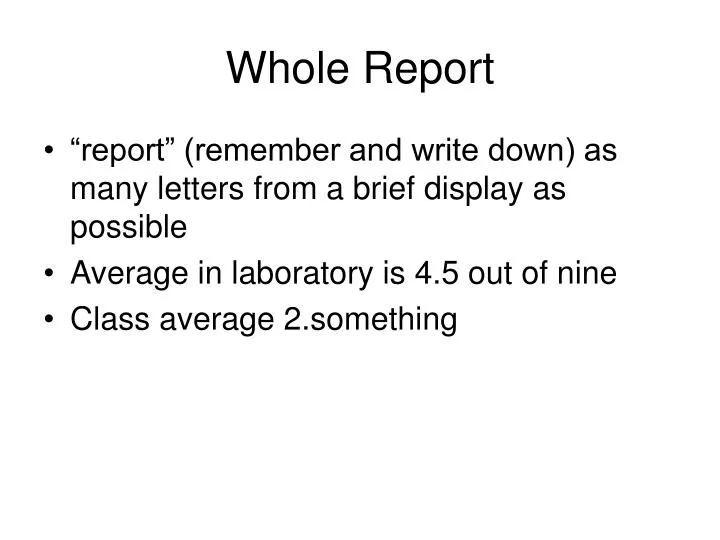whole report