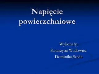 napi cie powierzchniowe