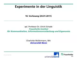 experimente in der linguistik