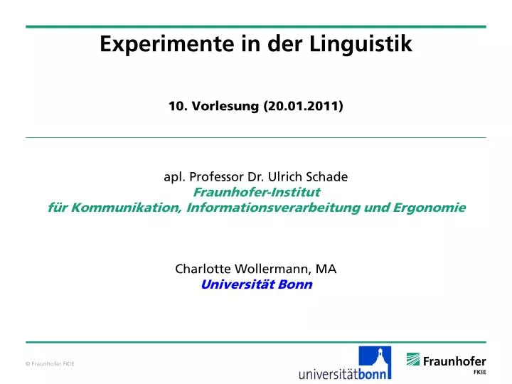 experimente in der linguistik