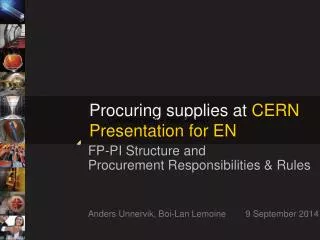 Procuring supplies at CERN Presentation for EN