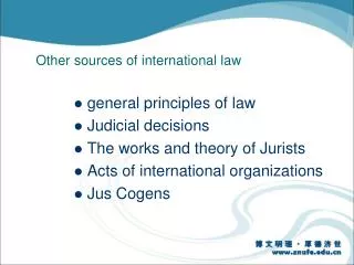 Other sources of international law