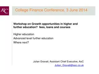 College Finance Conference, 3 June 2014