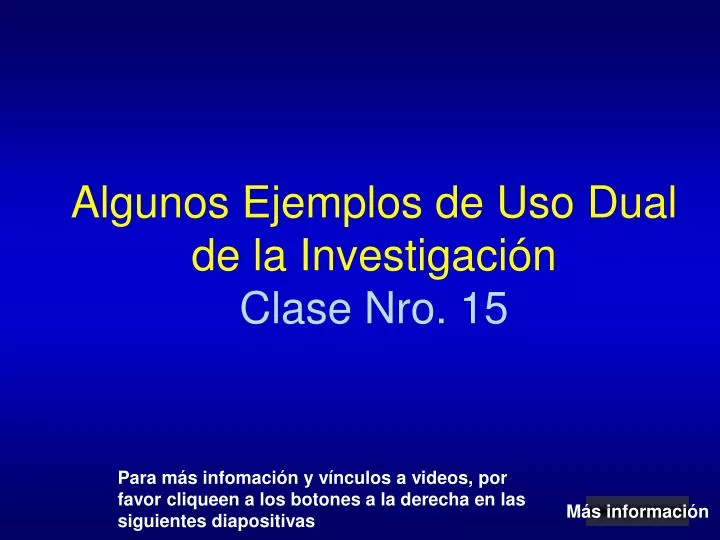 algunos ejemplos de uso dual de la investigaci n clase nro 15