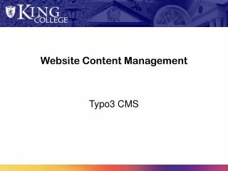 Website Content Management