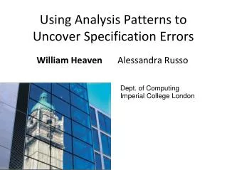 Using Analysis Patterns to Uncover Specification Errors
