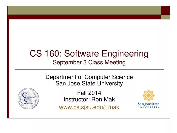 cs 160 software engineering september 3 class meeting