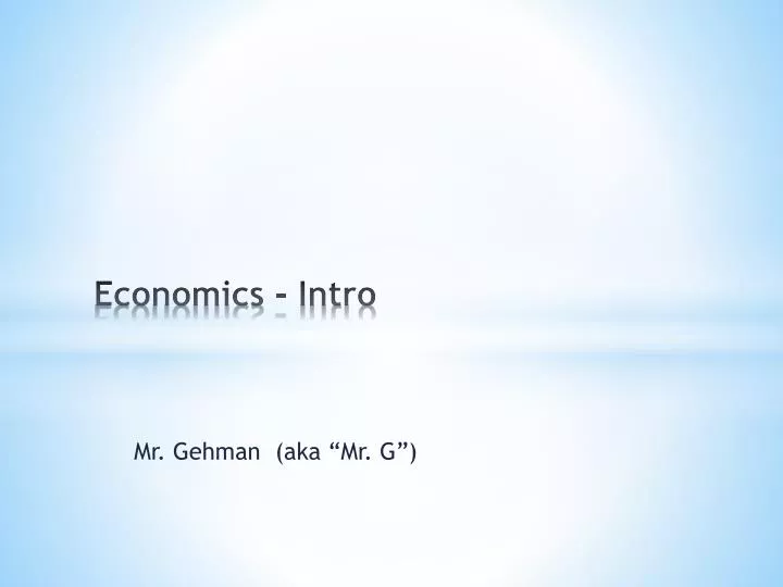 economics intro