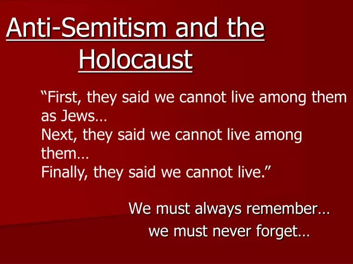 anti semitism and the holocaust