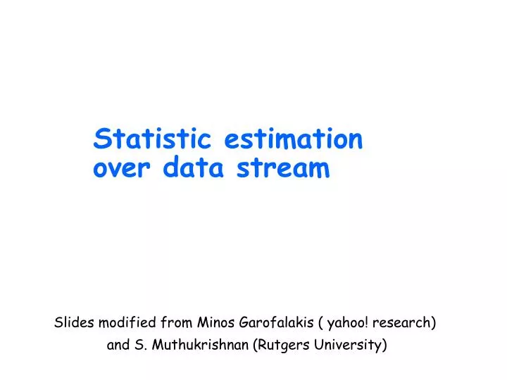 statistic estimation over data stream