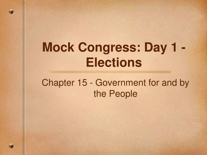 mock congress day 1 elections