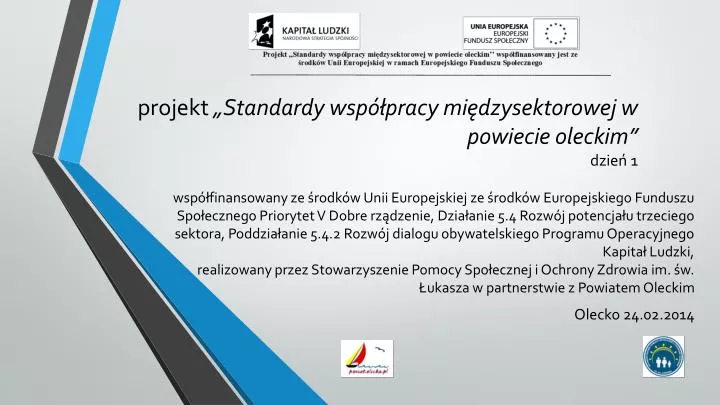 projekt standardy wsp pracy mi dzysektorowej w powiecie oleckim dzie 1