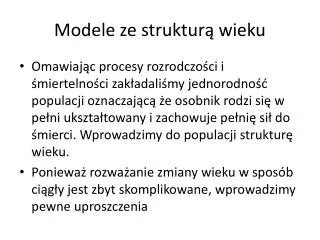 modele ze struktur wieku