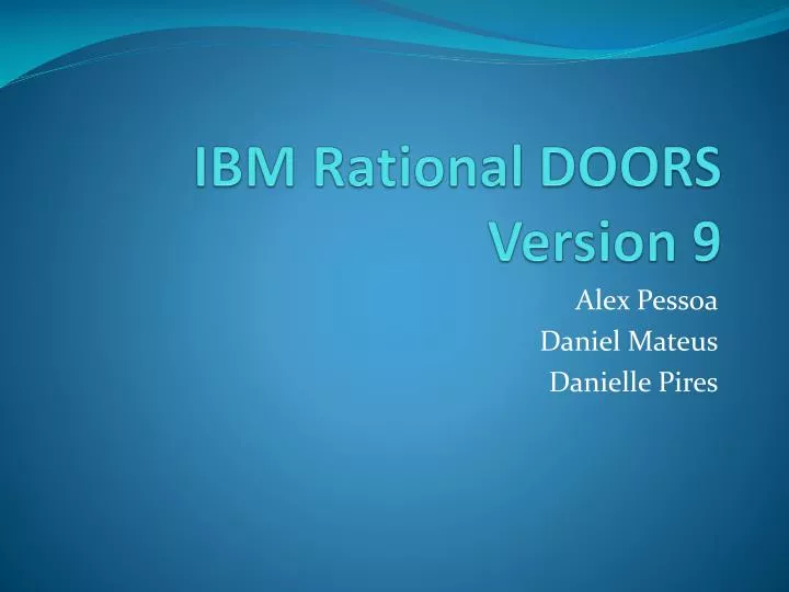 ibm rational doors version 9
