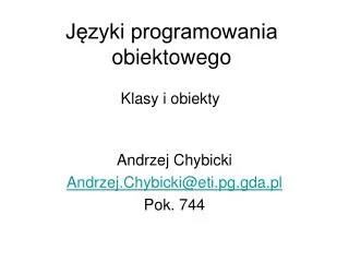 j zyki programowania obiektowego