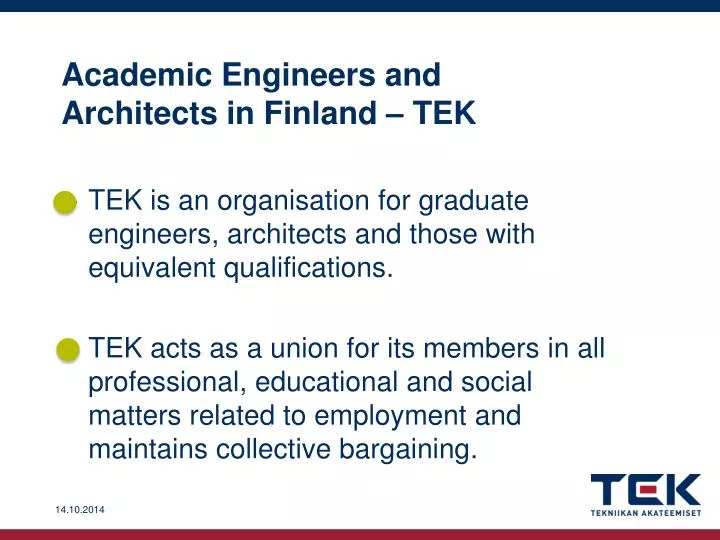 academic engineers and architects in finland tek