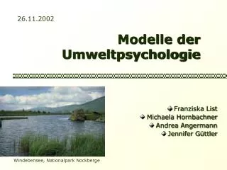 modelle der umweltpsychologie