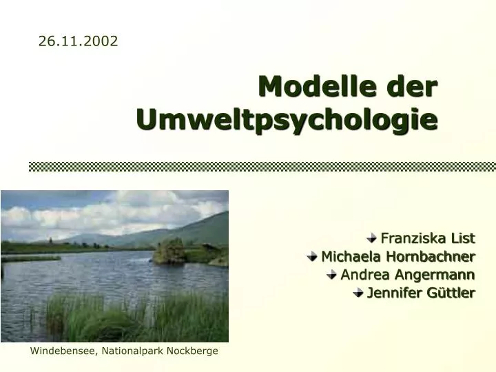 modelle der umweltpsychologie