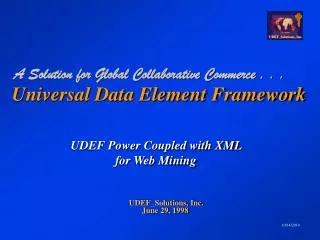 Universal Data Element Framework