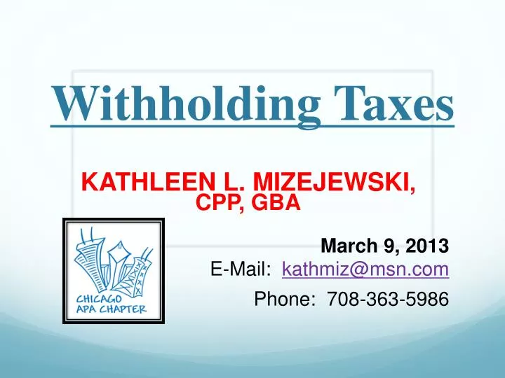 withholding taxes