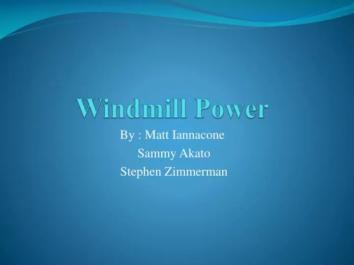 windmill power