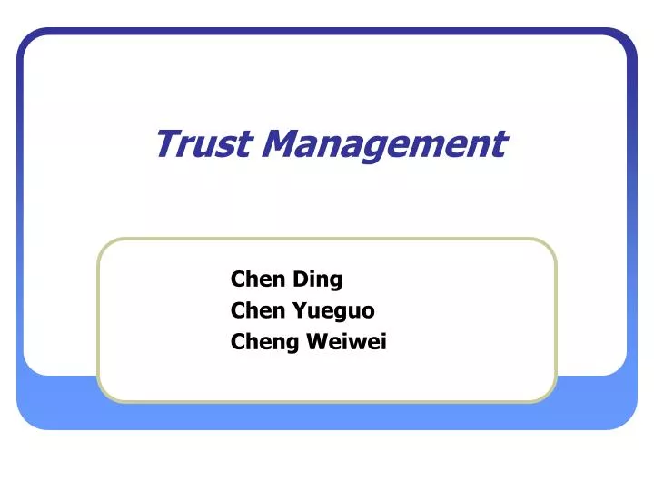trust management