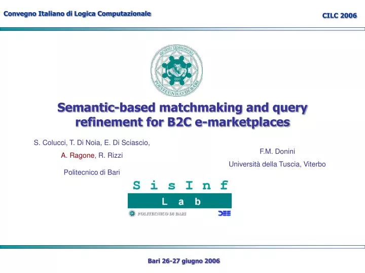 semantic based matchmaking and query refinement for b2c e marketplaces