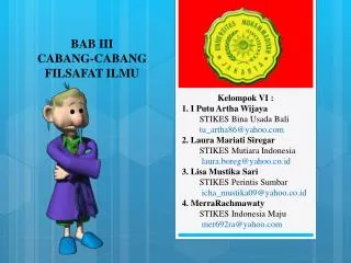 bab iii cabang cabang filsafat ilmu