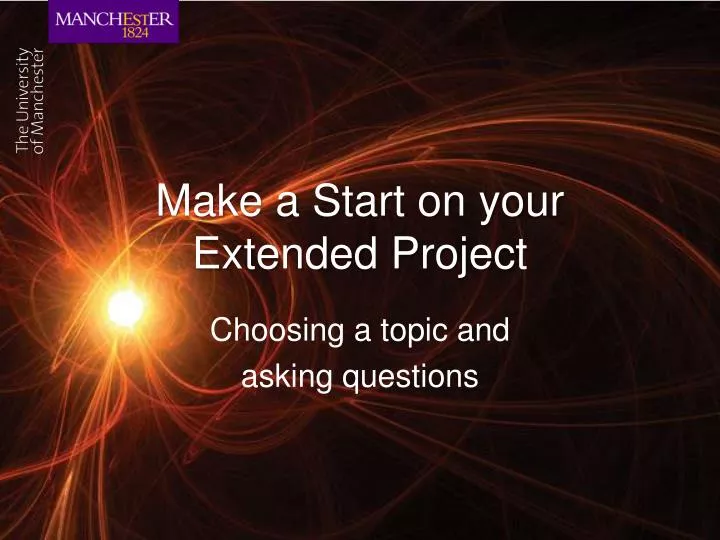 make a start on your extended project