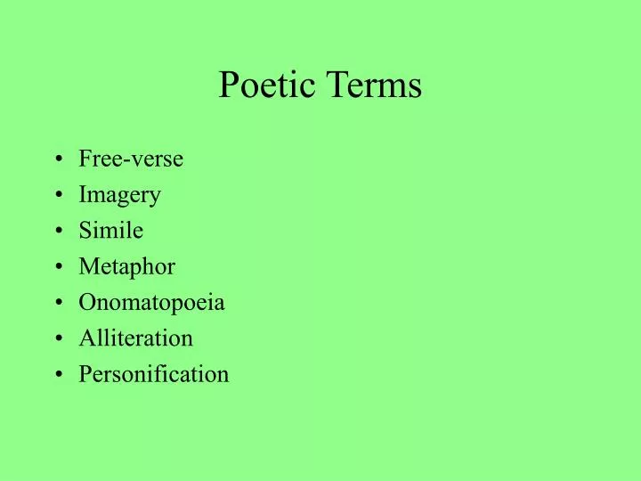 poetic terms