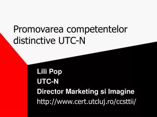 promovarea competentelor distinctive utc n
