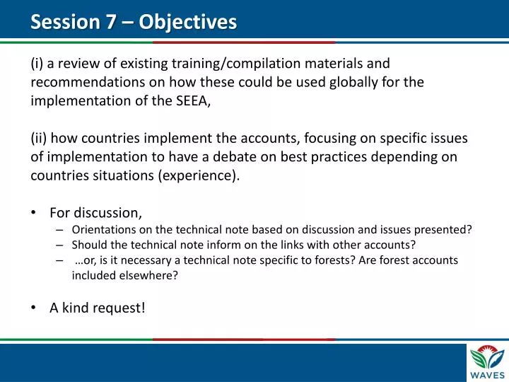 session 7 objectives