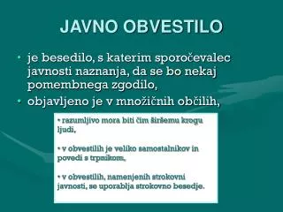 javno obvestilo