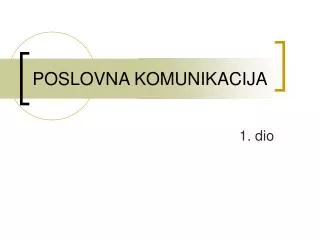 poslovna komunikacija