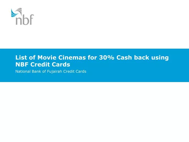 list of movie cinemas for 30 cash back using nbf credit cards