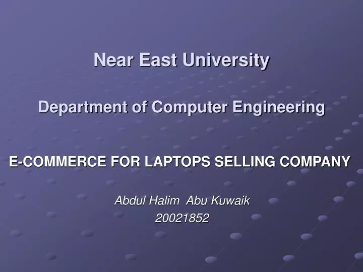 near east university department of computer engineering