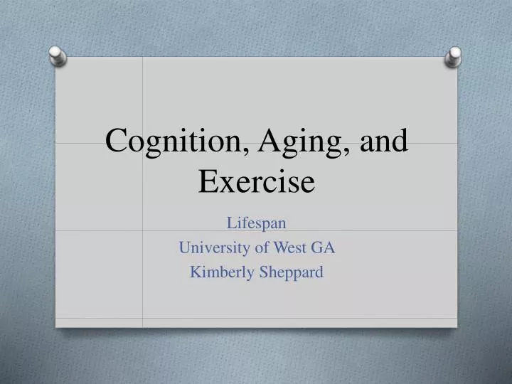 cognition aging and exercise