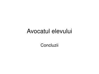 avocatul elevului