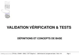 validation v rification tests