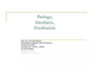 package interfacce ereditariet