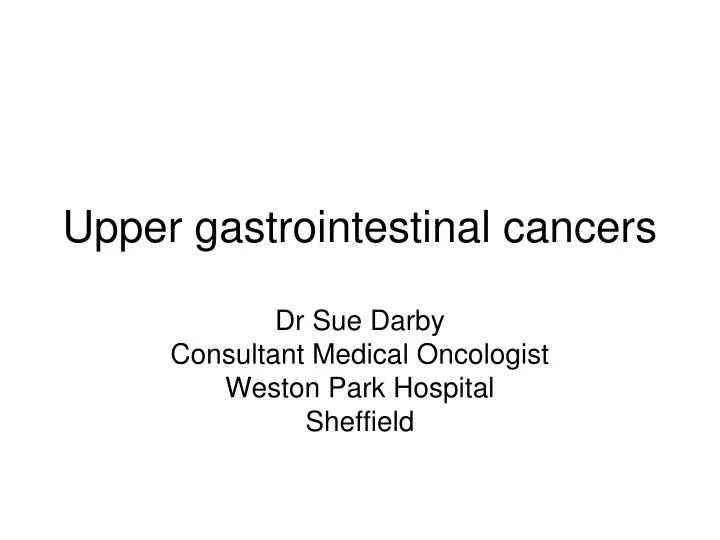 upper gastrointestinal cancers