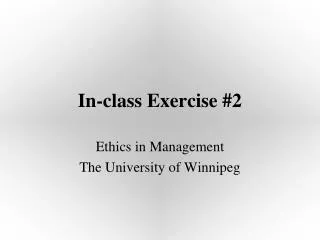 In-class Exercise #2
